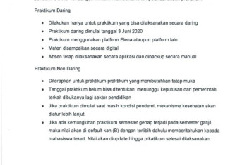 Surat Edaran Praktikum Semester Genap 2019/2020