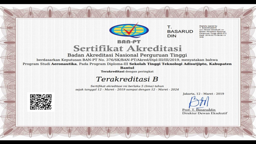 DEPARTEMEN AERONAUTIKA STTA RAIH AKREDITASI B