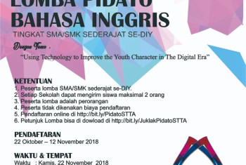 LOMBA PIDATO BAHASA INGGRIS DALAM RANGKA SEMARAK DIES NATALIS KE-16 STTA