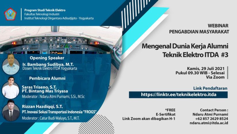 Webinar Mengenal Dunia Kerja Alumni Teknik Elektro ITDA