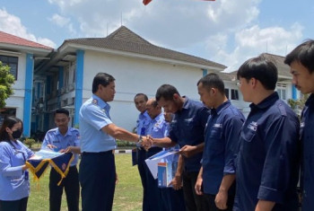PERESMIAN MONUMEN DENGAN IKON PESAWAT MARCHETTI