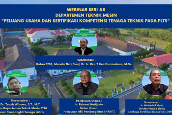 WEBINAR SERI #3 DEPARTEMEN TEKNIK MESIN “PELUANG USAHA DAN SERTIFIKASI KOMPETENSI TENAGA TEKNIK PADA PLTS”