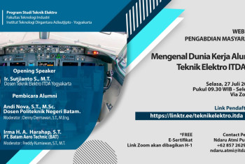 Webinar Mengenal Dunia Kerja Alumni Teknik Elektro ITDA