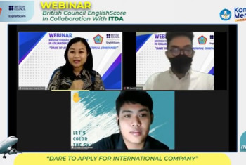 WEBINAR KOLABORASI ITD ADISUTJIPTO DENGAN BRITISH COUNCIL ENGLISHSCORE “DARE TO APPLY FOR INTERNATIONAL COMPANY”