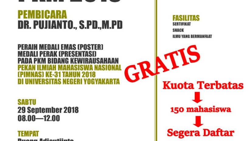 WORKSHOP KARYA TULIS ILMIAH DAN PROGRAM KREATIVITAS MAHASISWA 2018