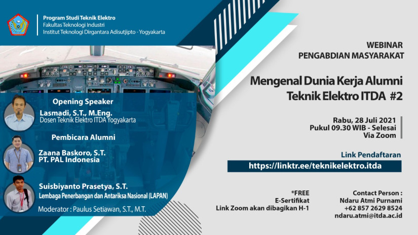 Webinar Mengenal Dunia Kerja Alumni Teknik Elektro ITDA